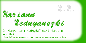 mariann mednyanszki business card